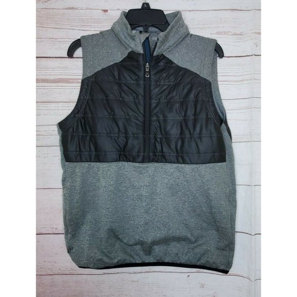 Adidas Golf Vest ClimaHeat Quilted 1/2 Zip Black Grey BC5323 Men’s Small New - Picture 3 of 12